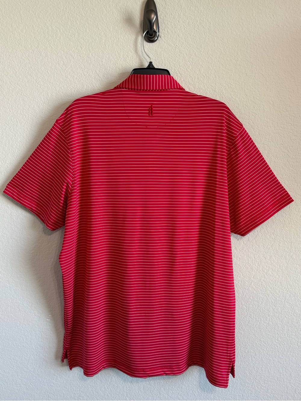 Johnnie-O Beau Performance Jersey Polo Red White Stripe UPF 50 Shirt Size XL - Picture 6 of 13